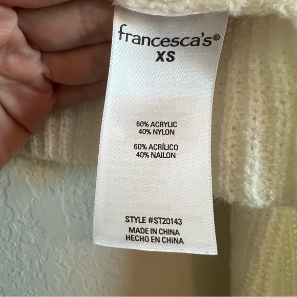 2/$30 Blue Rain by Francesca’s Cream Cropped Cardigan Sweater - Picture 5 of 10